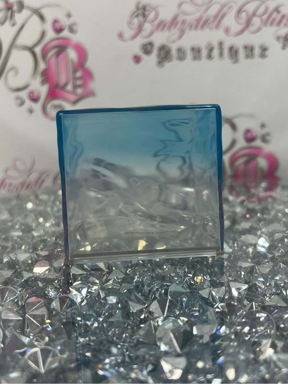 Disney ice block character display Clear Display Block with Blue Ombre Accent